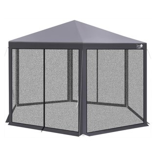 Carpa Pabellón Jardín Hexagonal Gris 2x2x2m