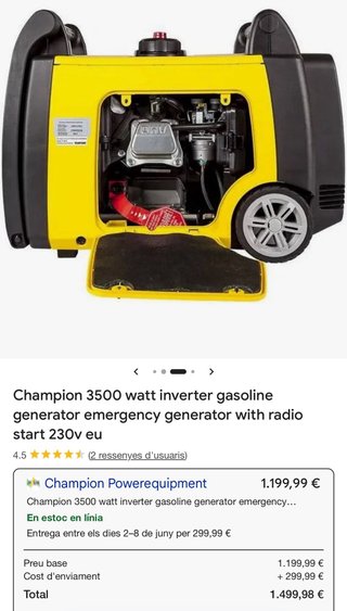 Generador Inverter Champion 3500W Gasolina