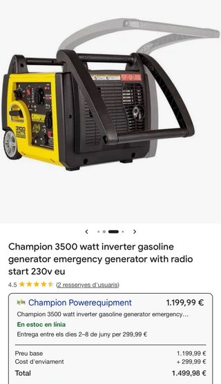 Generador Inverter Champion 3500W Gasolina