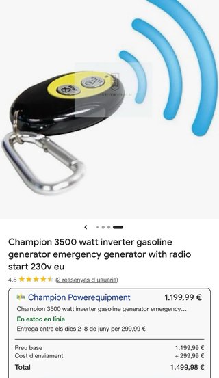 Generador Inverter Champion 3500W Gasolina