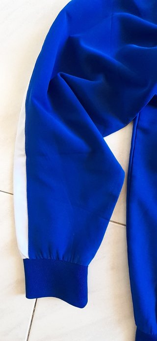 Felpa Arena zip blu/bianco taglia L