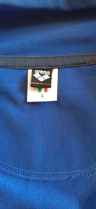 Felpa Arena zip blu/bianco taglia L