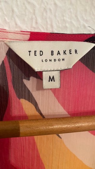 Vestido Ted Baker Seda Natural Estampado Floral Ta