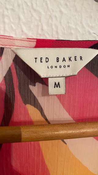 Vestido Ted Baker Seda Natural Estampado Floral Ta