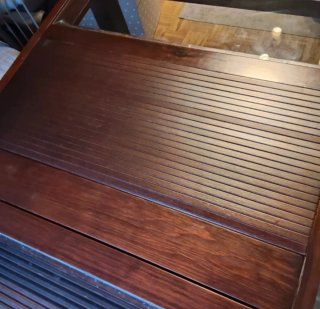 Mesa comedor madera y cristal