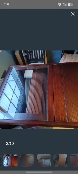 Mesa comedor madera y cristal