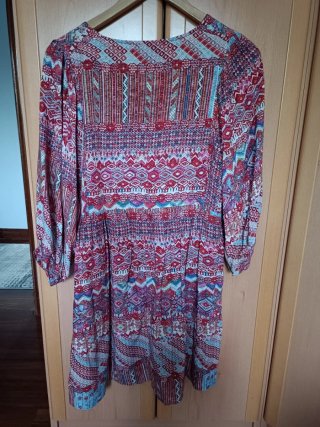 Vestido estampado étnico M
