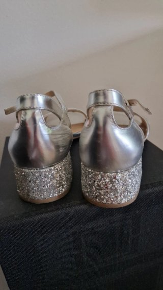 Sandali argento con glitter