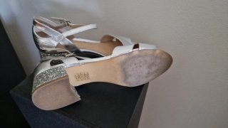 Sandali argento con glitter