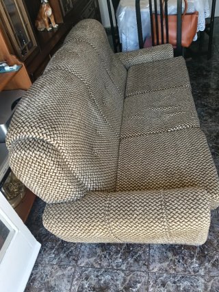 Divano a 3 Posti Marrone/Beige