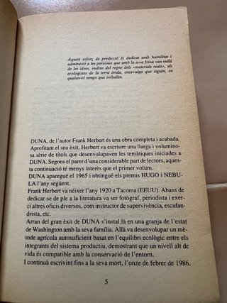 Duna (Catalan) Frank Herbert Primera edición
