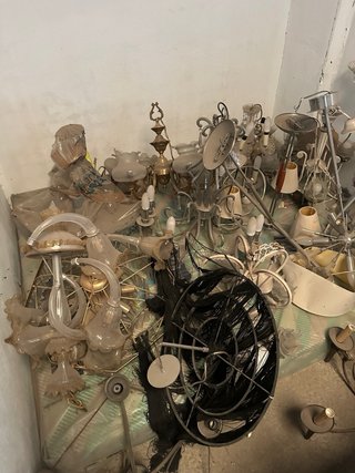 Lámparas de techo de cristal y metal