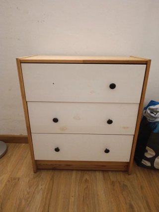 Cómoda de madera y blanco (pequeña/infantil)