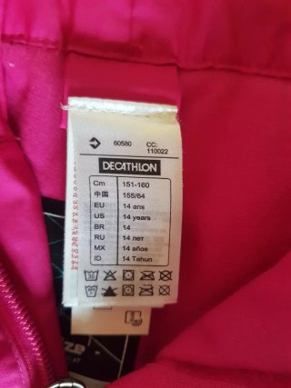 Pantalón de esquí rosa 14 años