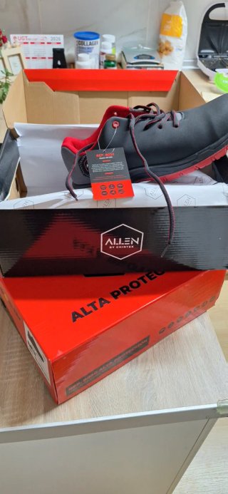 Zapatos de protección Allen negros y rojos
