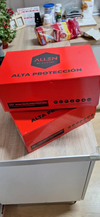 Zapatos de protección Allen negros y rojos