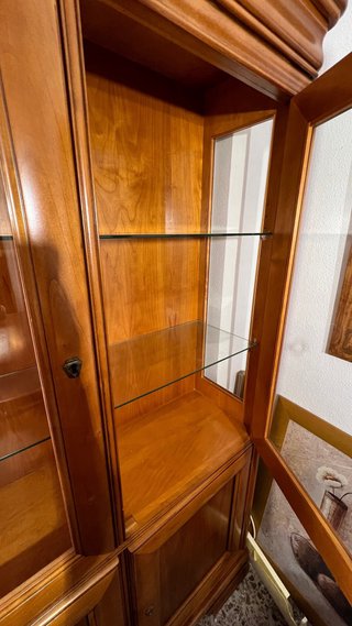 Vetrina vintage in legno e vetro