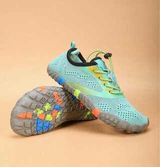Zapatillas barefoot verdes y amarillas