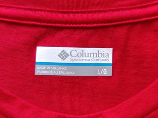 Camiseta Columbia Roja Talla L