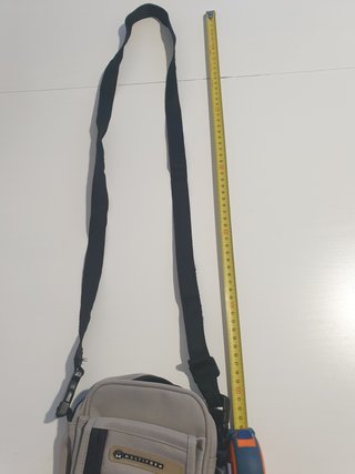 Bolso bandolera hombre gris 18x15cm