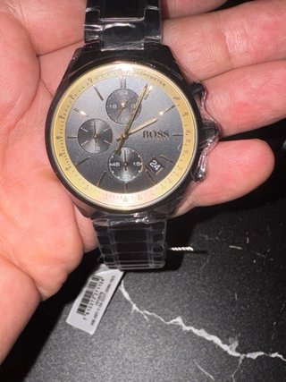 Reloj BOSS Negro y Dorado Auténtico