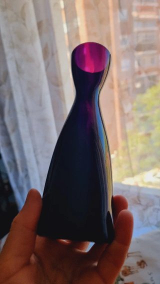 Jarrón de cristal morado oscuro vintage