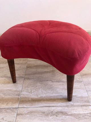 Pouf poggiapiedi vintage rosso