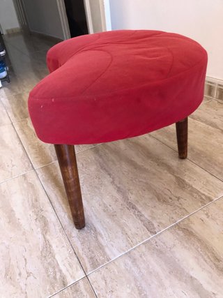 Pouf poggiapiedi vintage rosso