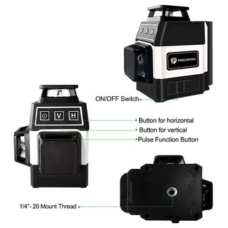 Nivel laser verde 3D 12 lineas 360
