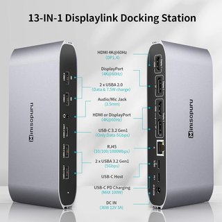 Minisopuru Docking Station 13en1 Triple Pantalla