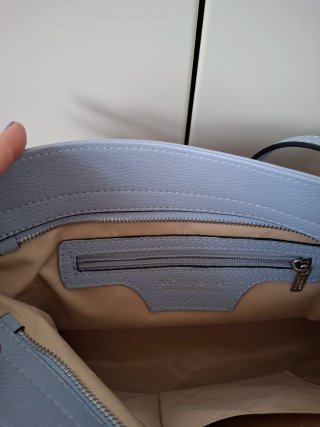 Borsa vera pelle Tuscany Leather celeste