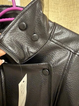 Chaqueta de cuero negra mujer