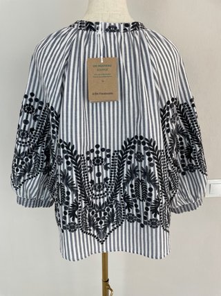 Blusa La Fee Maraboutée Rayas Bordada