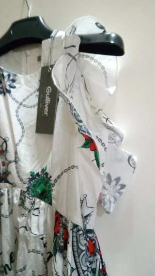 Abito bambina cotone stampa  tg 9/12 anni nuovo ,