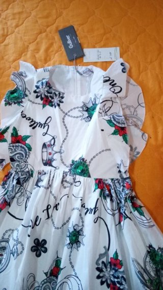 Abito bambina cotone stampa  tg 9/12 anni nuovo ,
