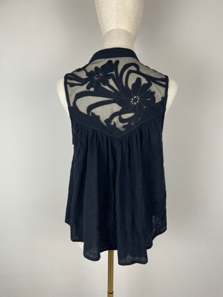 Blusa Free People Negra Encaje
