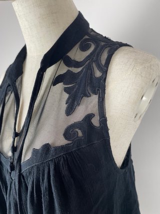 Blusa Free People Negra Encaje