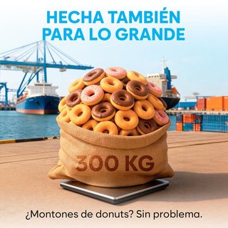 ADAMSON báscula 300kg tara retención USB-C Plata