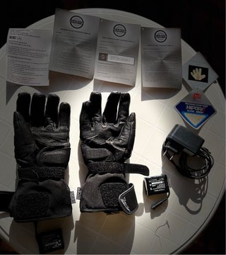 Guantes Moto Cuero Calefactables Talla S