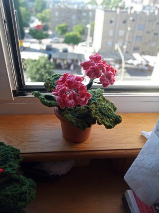 Flores de crochet geranio