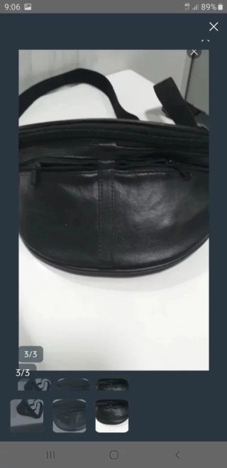 Riñonera de cuero negra
