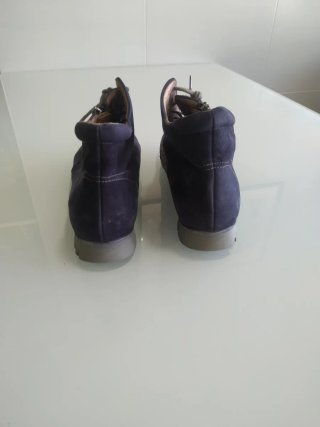 Botines Pie Santo Piel Nobuk Azul Talla 38