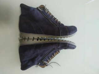 Botines Pie Santo Piel Nobuk Azul Talla 38
