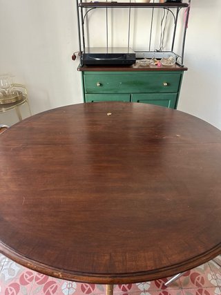 Mesa redonda de madera extensible 110cm