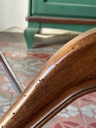 Mesa redonda de madera extensible 110cm
