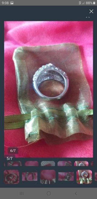 Pulsera y anillo plateados bisutería