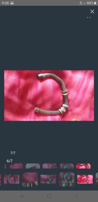 Pulsera y anillo plateados bisutería