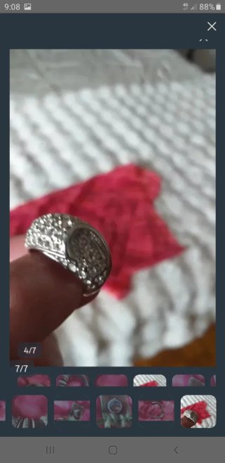 Pulsera y anillo plateados bisutería