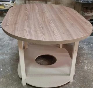 Mesa camilla ovalada de madera