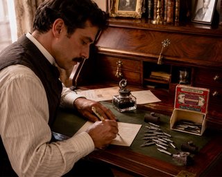 Antico set da scrittura porteplume pennini